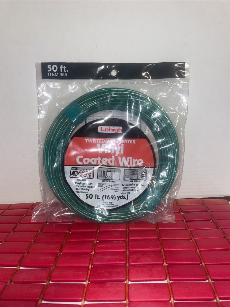 LEHIGH ~ VINYL COATED WIRE ~ 50 FEET Item 955 ~ Made In U.S.A.