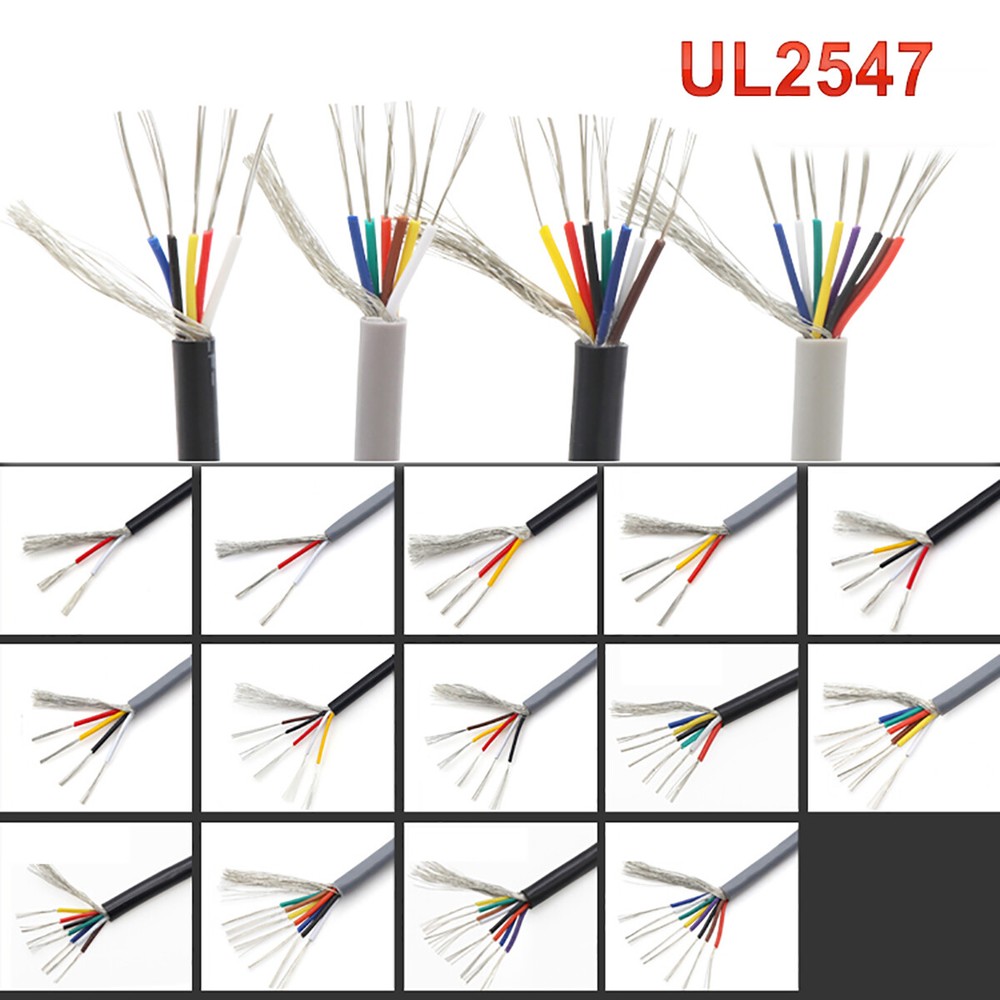 UL2547 Multi Core Signal Control Cable 18~28AWG Shielded Wire 2/3/4/5/6/7/8 Core