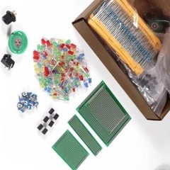 Electronic Component Kit Assortment Capacitors LEDs Transistors Resistors DC PCB