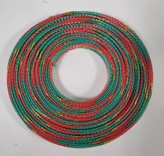 25 FT 1/2″ HOLIDAY GREEN RED GOLD STRIPE PET EXPANDO SLEEVING BRAID