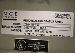 MGE 76-141101-00 Remote Alarm Status Panel – USED