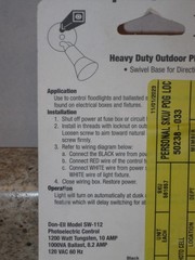 Do It #561657 Heavy Duty Automatic Light Photocontrol Swivel Base NIP!!