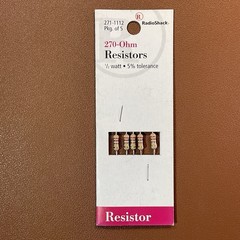 Lot of 4 packs, 1/2 watt Radio Shack Resistors, Assorted Ohm