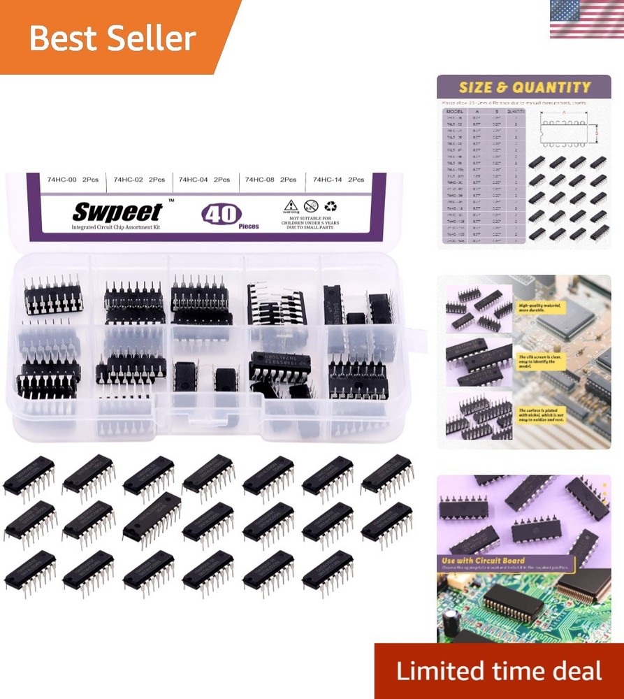40Pcs 20 Different Types 74HCxx and 74LSxx Series Logic IC Assortment Kit wit…