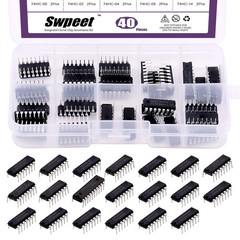 40Pcs 20 Different Types 74HCxx and 74LSxx Series Logic IC Assortment Kit wit…