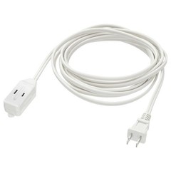 3-Outlet Indoor Extension Power Cord with Protection Outlet Cover 6 Feet White
