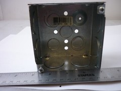 Electrical Box, Square, 4″ x 4″ x 2-1/8″, 30.3 cu. in (SETS OF 10)