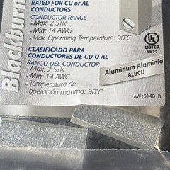 2- Blackburn ASR0214-B2 Splicer Reducer, #2 Thru #14AWG, CU / AL, Free US Ship