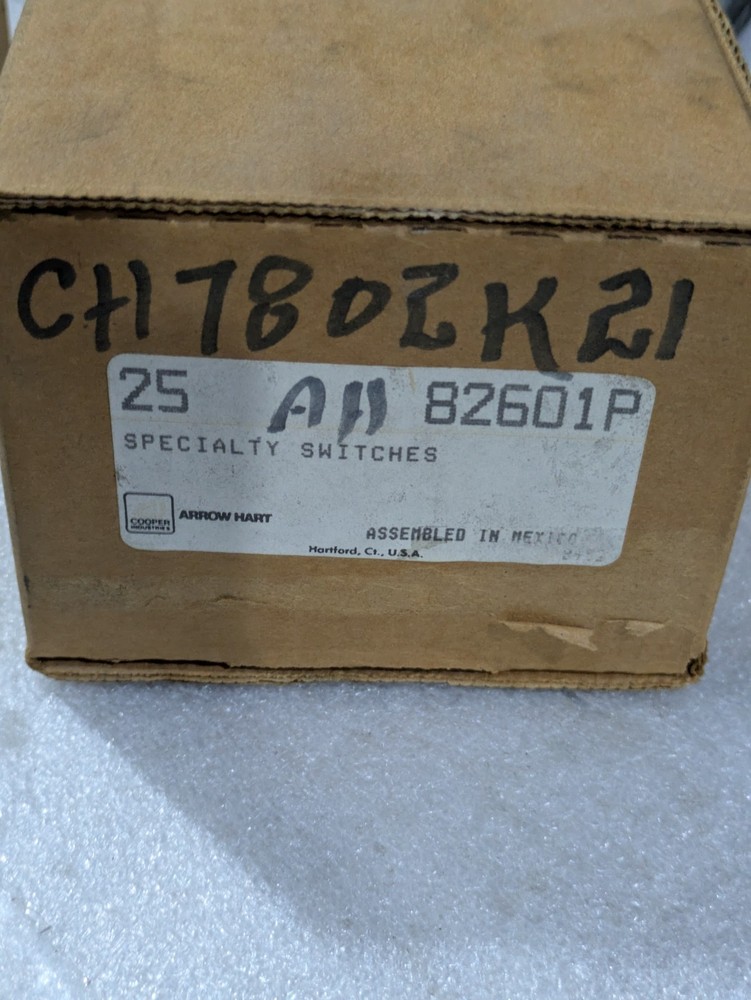 Arrow Hart 82601P Specialty Toggle Switch SPST 15A 125VAC Industrial Electrical