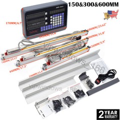 3 Axis Digital Readout DRO Display 6″ 12″ 24″ Linear Glass Scale Sensor Set US