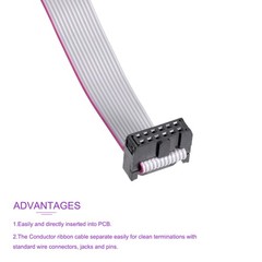 12Pins 30cm IDC Wire Flat Ribbon Cable FC to FC Jumper Wire for Computer LED DVD