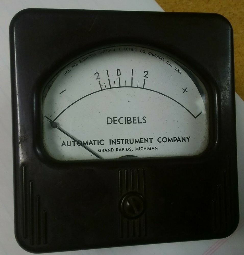 Automatic Instrument Company Decibel Panel Meter