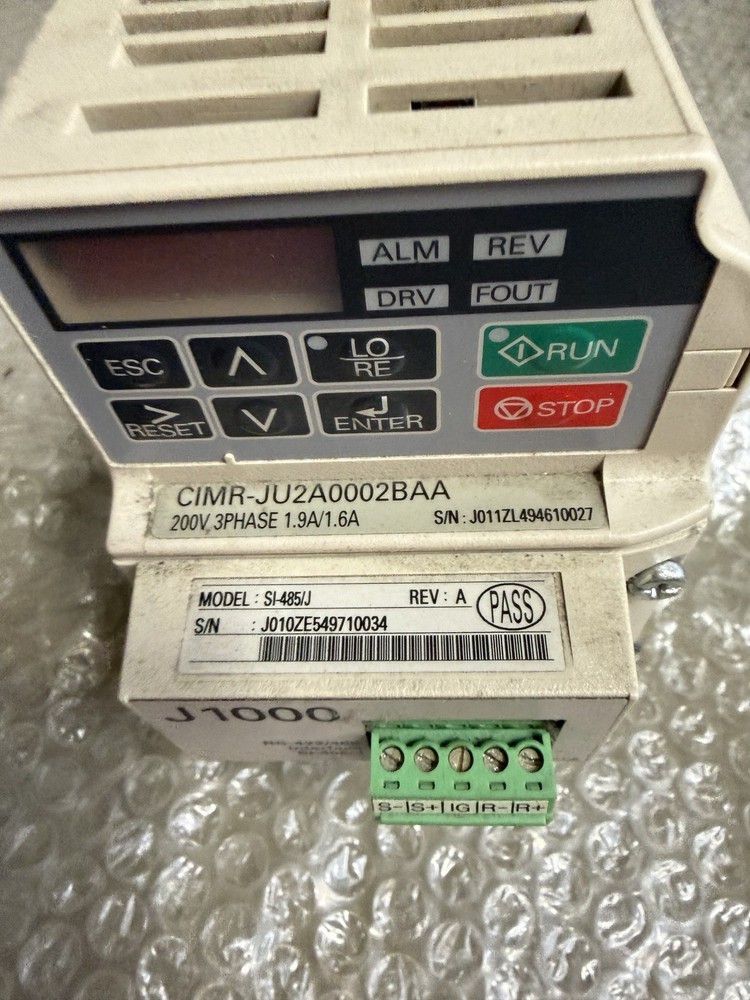 Yaskawa CIMR-JU2A0002BAA REV A Drive 6 Month Warranty