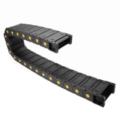 R55 25mm x 77mm Plastic Cable Wires Carrier Drag Chain 1M Black
