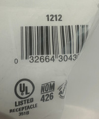 EATON 1212 Power Outlet Range Surface Mount 50A 125/250V 3P 4-Wire Ground 10pcs.