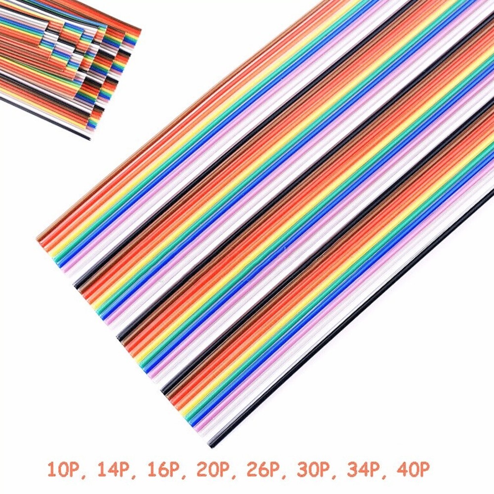 Dupont Wire Flat Flexible Rainbow Ribbon PCB Cable Pitch 1.27mm 10 – 40P