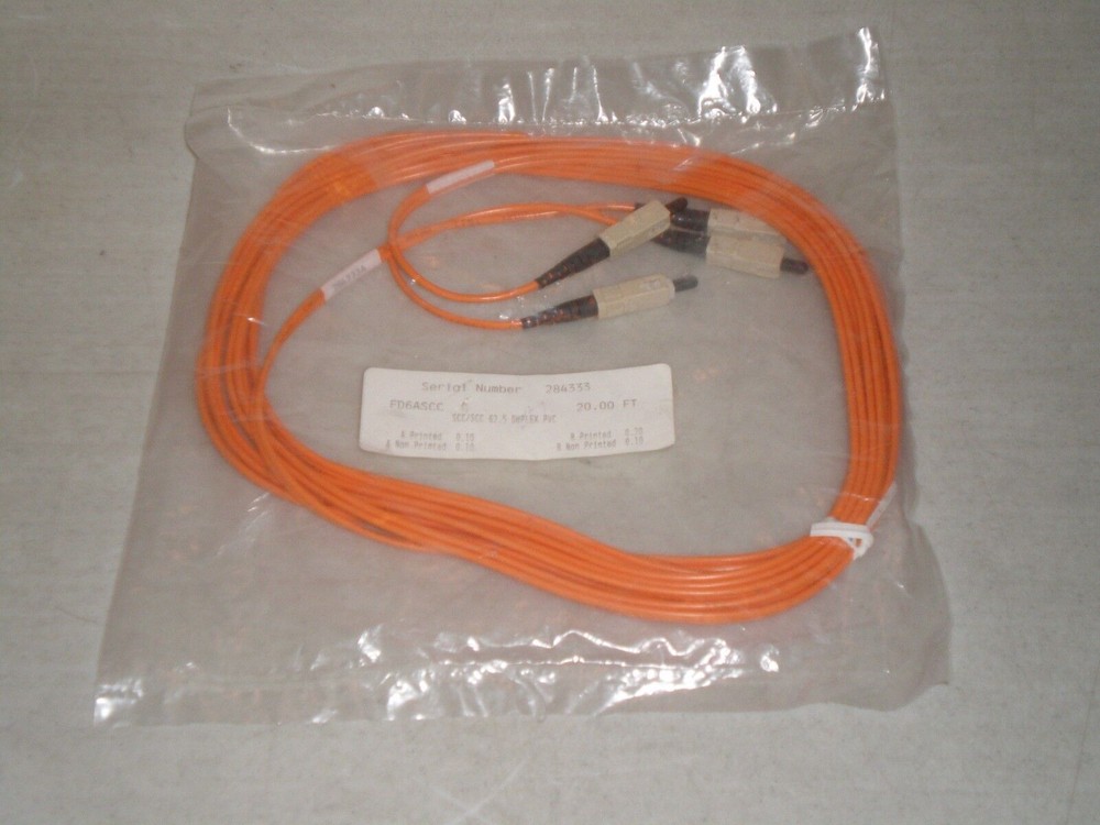 New! FD6ASCC Optical Fiber Optic Cable SCC/SCC 62.5 Duplex 20′ Free Shipping!