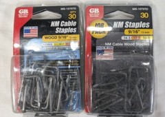 Lot of 2 Packs of 30 Gardner Bender NM Cable Staples MS-1575TD Wood 9/16″