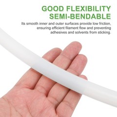 3.3ft Polytetrafluoroethylene Tube, 6mm ID x 8mm OD (White)