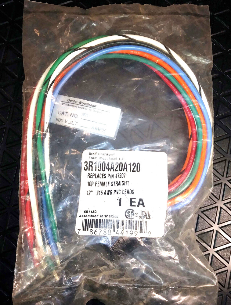 1 NEW BRAD HARRISON 3R1004A20A120 RECEPTACLE 10P 12″ NIP ***MAKE OFFER***