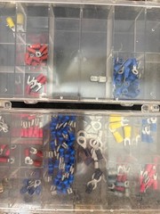 HUGE lot (8) plastic organizer boxes filled with electrical components clip fuse