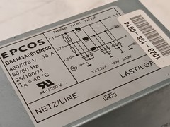 Epcos B84143A0016R000 Power Line EMC Filter 3-Phase/3-Line 16A 480/275V 50/60Hz