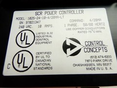 CONTROL CONCEPTS SCR POWER CONTROLLER 240V 10 AMPS 1025-24-10-4/20MA LT