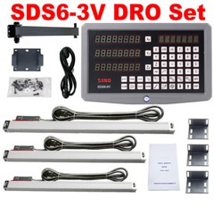 Lathe Mill Dro Digital Readout Metal SDS6-3V+Linear Encoder 5U TTL Scales