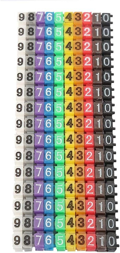 Digital Number Tube Wire Number Label Tube Cable Marker Colorful 1.5Mm²