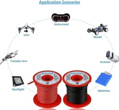 16 Gauge Silicone wire spool red and black each 50ft Flexible 16 AWG St