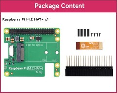 Official Pi PCIe to M.2 HAT for Raspberry 5, + HAT+ Board Only