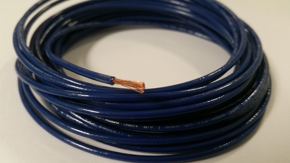 16 GAUGE TFFN WIRE BLUE 50′ FEET 600V COPPER STRANDED GROUND WIRE