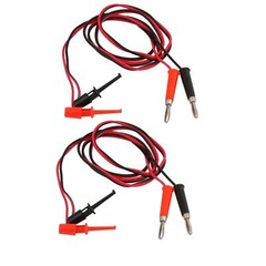 2Pcs Banana Connector Cable Jumper Silicone Hook Wire Test Leads 1m Length
