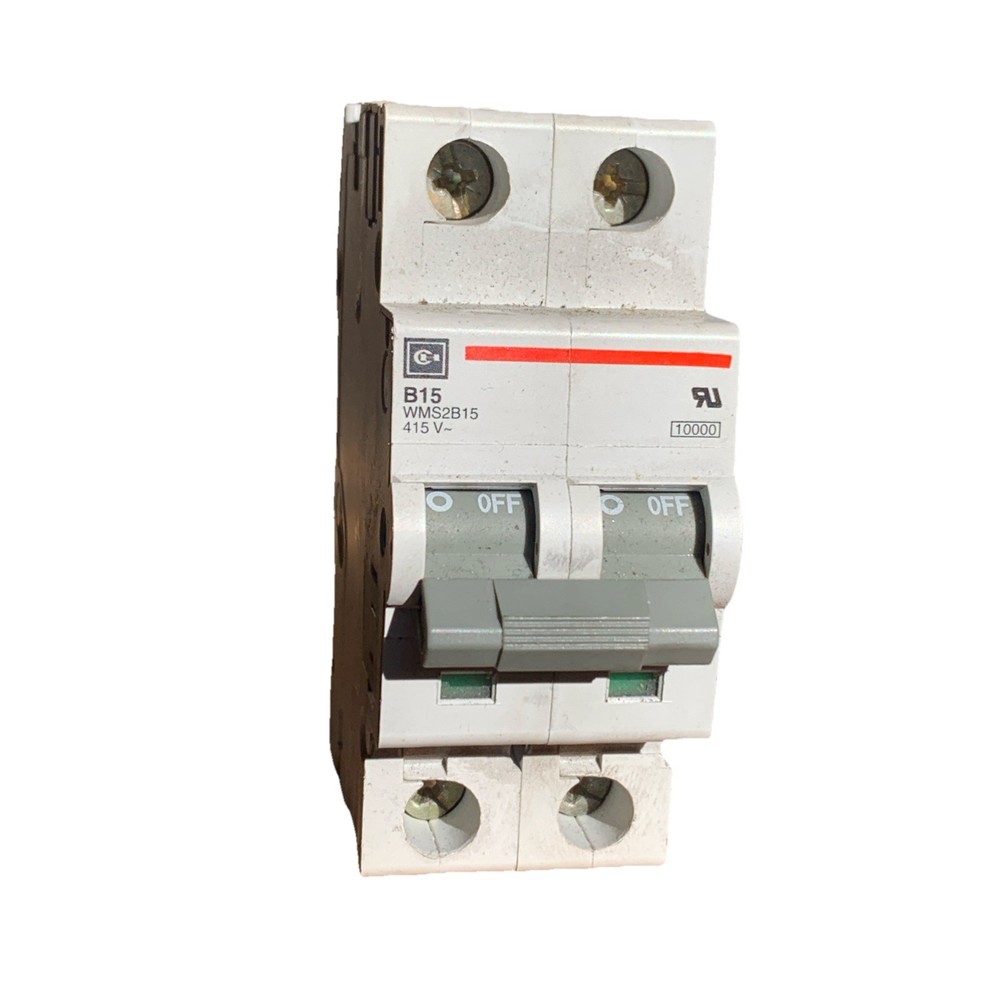 Cutler Hammer B15 WMS2B15 2 Pole Circuit Breaker 415V