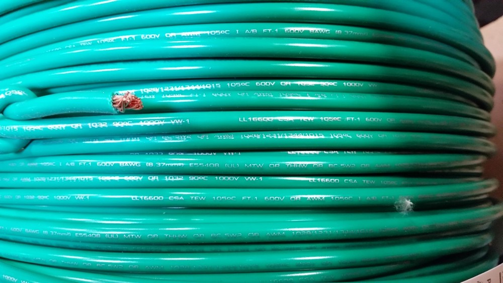 MTW 8 GAUGE AWG GREEN 19 STRANDS COPPER GROUND PRIMARY WIRE 75 FT SPOOL USA VW-1