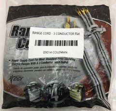09014 COLEMAN RANGE CORD – 3 CONDUCTOR Flat vinyl (2) #6 & (1) #8 wire cord