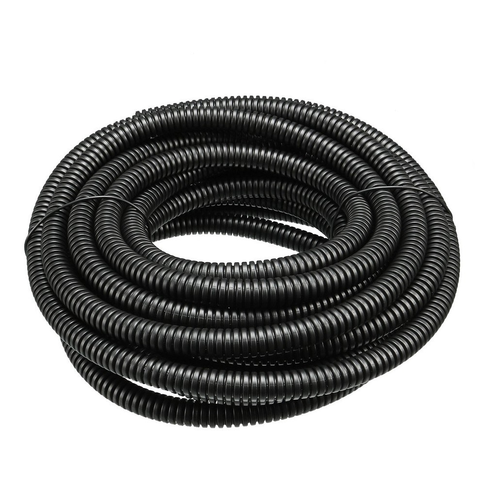 5.6 M 7×10 mm PP Flexible Corrugated Conduit Tube for Garden,Office Black