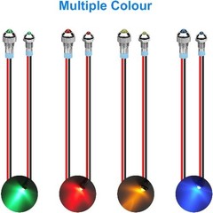 8PCS 6mm 8mm 12V LED Metal Indicator Light Waterproof Dashboard Indicator Light