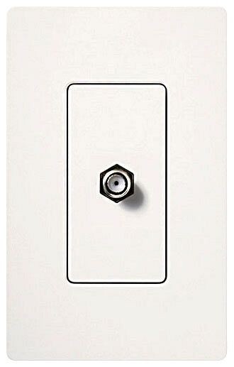 Lutron SC-CJ-BI, 17 Ohm, Satin Biscuit, F-Style Coaxial, Single Cable Jack, 1 pc