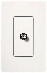 Lutron SC-CJ-BI, 17 Ohm, Satin Biscuit, F-Style Coaxial, Single Cable Jack, 1 pc
