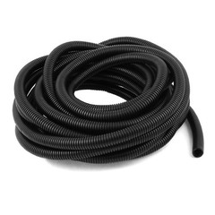 12 M 15×18 mm Plastic Flexible Corrugated Conduit Tube for Garden,Office Black