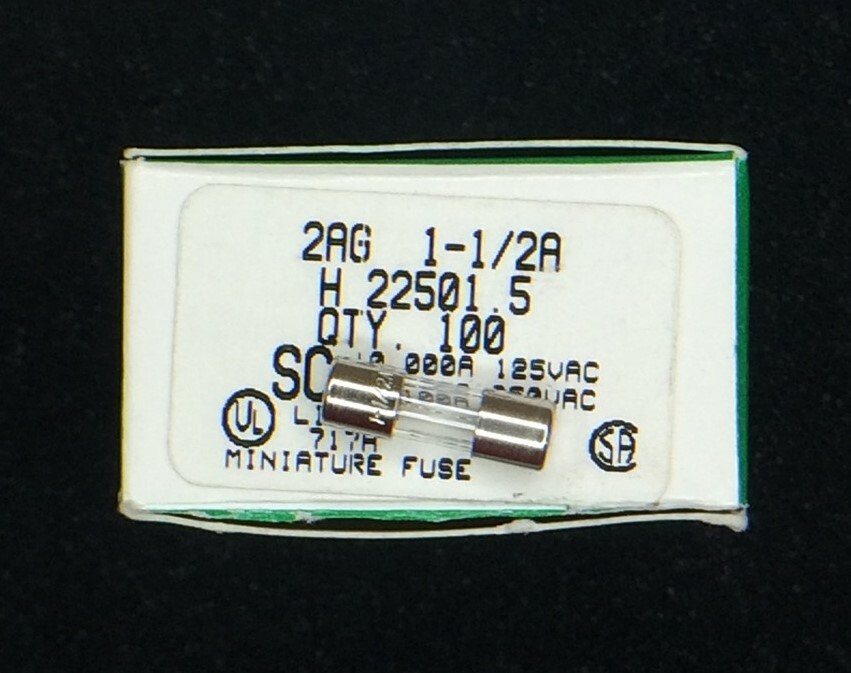 022501.5H Littelfuse H22501.5 FUSE GLASS 1.5A 250VAC 2AG 20 PIECES
