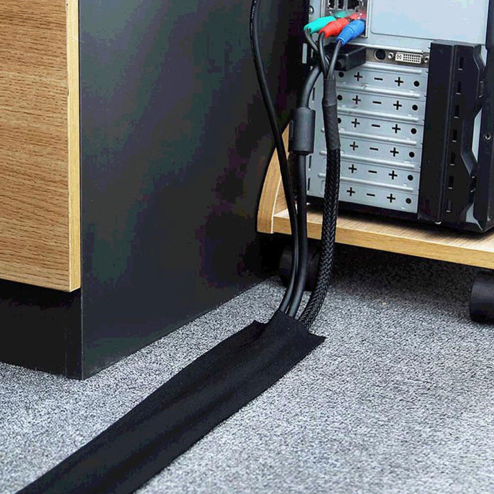 3 Meter Carpet Sleeves Nylon Polyester Travel Floor Cord Covers for Wires Hook