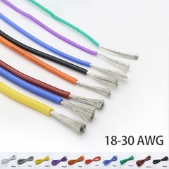 18-30 AWG Silicone Ultra Flexible Cable Tinned Copper Test Wire Colours Multiple