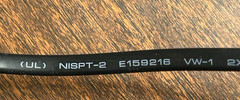 Baohing LL112007-1 VW-1, 2-18AWG, 5ft Power Cable, E159216 (lot of 2) NEW