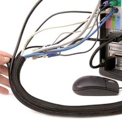 3x 50FT 1.5″ Self Closing Cable Sleeve Wrap Sock Braid Flexible Organizer Black