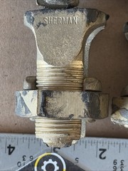 [Qty-4] BLACKBURN M250-350 T1/0-350 Brass Split Bolt Connectors _GOOD TAKE-OUTS!