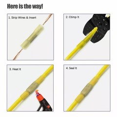 Heat Shrink Butt Splice Seal Crimp Terminals Insulated Wire Connectors 16-14AWG