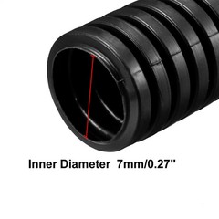5.6 M 7×10 mm PP Flexible Corrugated Conduit Tube for Garden,Office Black