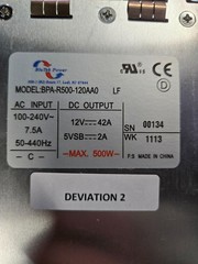 BluTek BPA-R500-120AA0 POWER SUPPLY AC/DC CONVERTER 100-240V AC TO 12V (42A) DC